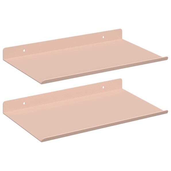 vidaXL Stenná polica s poličkou Nástenný 2 pcs Ružová 30 x 18 x 2,5 cm – Obrázok 2