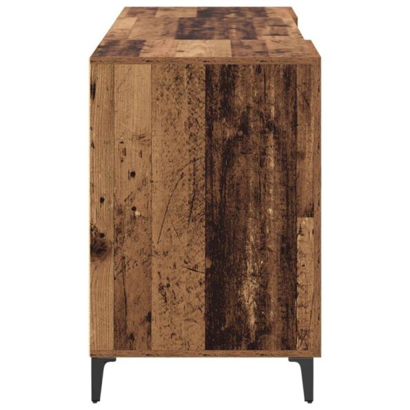 vidaXL Stôl s úložiskom Staré drevo 140 x 50 x 75 cm Kompozitné drevo – Obrázok 7