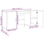 vidaXL Stôl s úložiskom Staré drevo 140 x 50 x 75 cm Kompozitné drevo – Obrázok 8