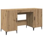 vidaXL Stôl Remeselnícky dub 140 x 50 x 75 cm Kompozitné drevo – Obrázok 2