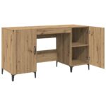 vidaXL Stôl Remeselnícky dub 140 x 50 x 75 cm Kompozitné drevo – Obrázok 5