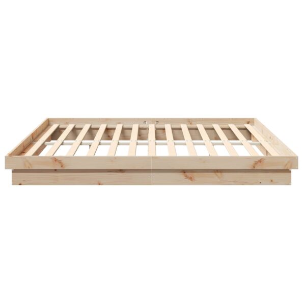 vidaXL Rám postele Prírodná 200 x 200 cm Masívne borovicové drevo – Obrázok 5