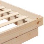 vidaXL Rám postele Prírodná 200 x 200 cm Masívne borovicové drevo – Obrázok 6