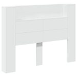 vidaXL Čelo postele so stroboskopom Biely 140 x 16,5 x 103,5 cm – Obrázok 2