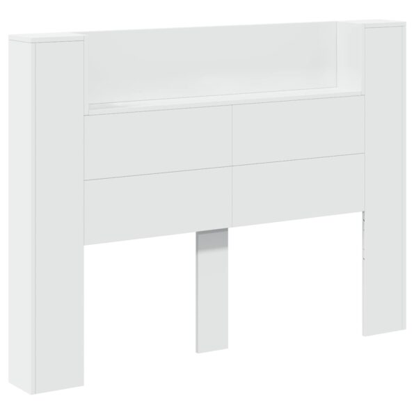 vidaXL Čelo postele so stroboskopom Biely 140 x 16,5 x 103,5 cm – Obrázok 2