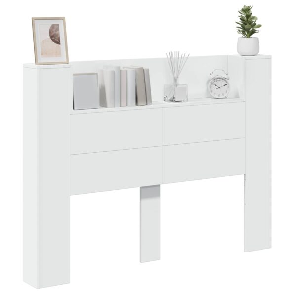 vidaXL Čelo postele so stroboskopom Biely 140 x 16,5 x 103,5 cm – Obrázok 3