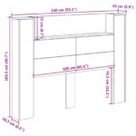 vidaXL Čelo postele so stroboskopom Sonoma 140 x 16,5 x 103,5 cm – Obrázok 13