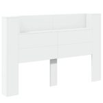 vidaXL Čelo postele so stroboskopom Biely 160 x 16,5 x 103,5 cm – Obrázok 2