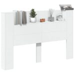 vidaXL Čelo postele so stroboskopom Biely 160 x 16,5 x 103,5 cm – Obrázok 3