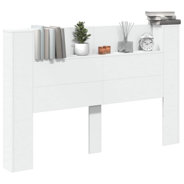 vidaXL Čelo postele so stroboskopom Biely 160 x 16,5 x 103,5 cm – Obrázok 3