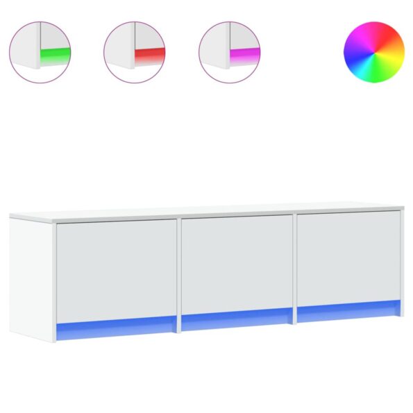 vidaXL TV skrinka s LED Biela 140 x 34 x 40 cm Kompozitné drevo – Obrázok 3