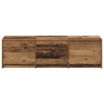 vidaXL TV skrinka s LED Staré drevo 140 x 34 x 40 cm Kompozitné drevo – Obrázok 7