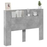 vidaXL Čelo postele so stroboskopom Betónová 140 x 16,5 x 103,5 cm – Obrázok 3