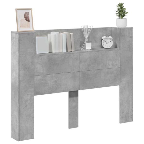 vidaXL Čelo postele so stroboskopom Betónová 140 x 16,5 x 103,5 cm – Obrázok 3