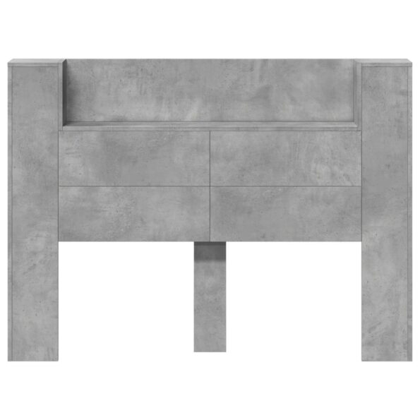 vidaXL Čelo postele so stroboskopom Betónová 140 x 16,5 x 103,5 cm – Obrázok 5