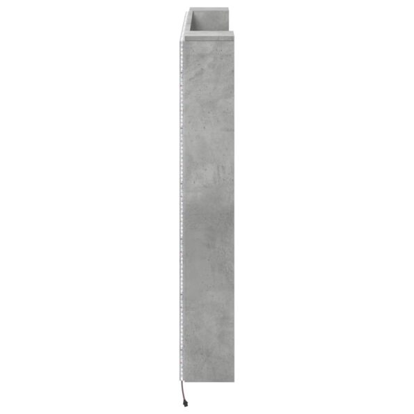vidaXL Čelo postele so stroboskopom Betónová 140 x 16,5 x 103,5 cm – Obrázok 6
