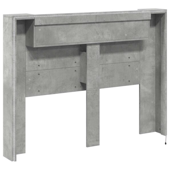 vidaXL Čelo postele so stroboskopom Betónová 140 x 16,5 x 103,5 cm – Obrázok 7