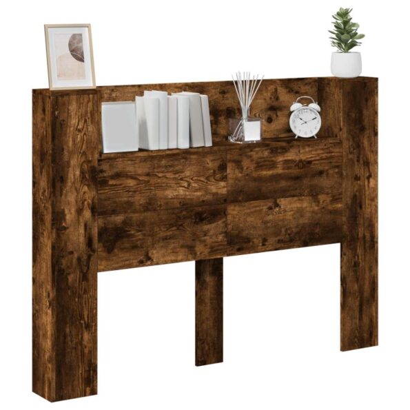 vidaXL Čelo postele so stroboskopom Údený Dub 140 x 16,5 x 103,5 cm – Obrázok 3