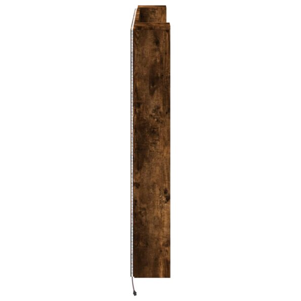 vidaXL Čelo postele so stroboskopom Údený Dub 140 x 16,5 x 103,5 cm – Obrázok 6