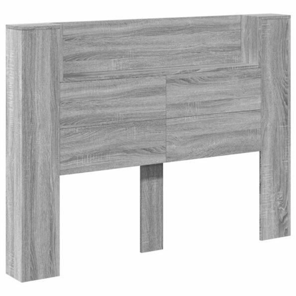 vidaXL Čelo postele so stroboskopom Sivá Sonoma 140 x 16,5 x 103,5 cm – Obrázok 2