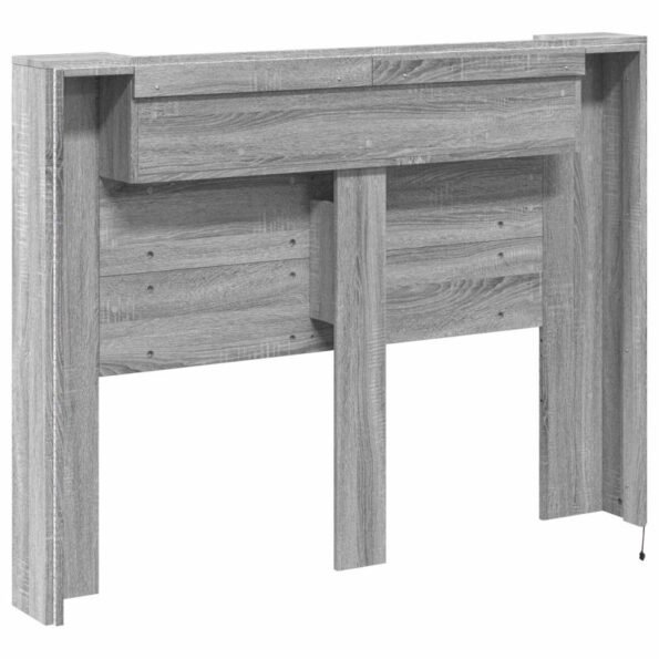 vidaXL Čelo postele so stroboskopom Sivá Sonoma 140 x 16,5 x 103,5 cm – Obrázok 7