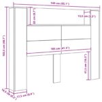vidaXL Čelo postele so stroboskopom Staré drevo 140 x 16,5 x 103,5 cm – Obrázok 11