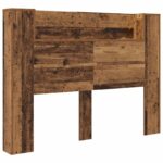vidaXL Čelo postele so stroboskopom Staré drevo 140 x 16,5 x 103,5 cm – Obrázok 2