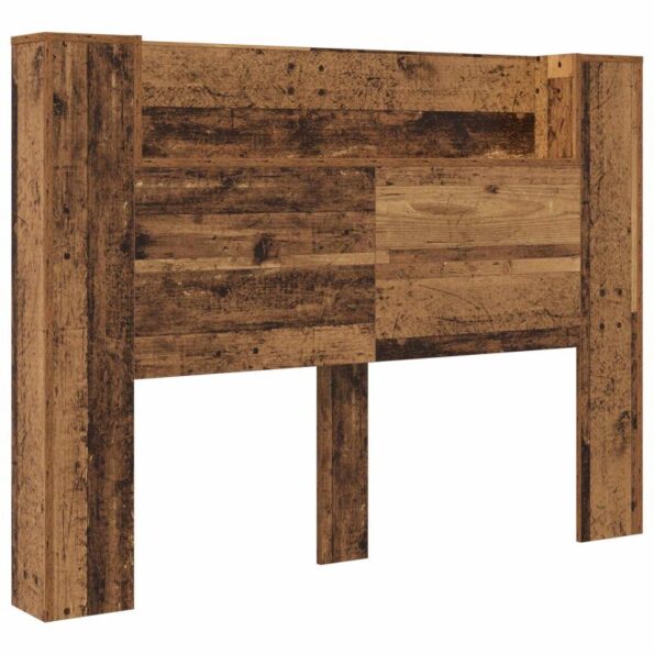 vidaXL Čelo postele so stroboskopom Staré drevo 140 x 16,5 x 103,5 cm – Obrázok 2