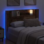 vidaXL Čelo postele so stroboskopom Staré drevo 140 x 16,5 x 103,5 cm – Obrázok 4
