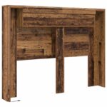 vidaXL Čelo postele so stroboskopom Staré drevo 140 x 16,5 x 103,5 cm – Obrázok 7
