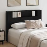 vidaXL Čelo postele so stroboskopom Čierny dub 140 x 16,5 x 103,5 cm