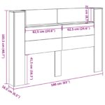 vidaXL Čelo postele so stroboskopom Dymová dub 160 x 16,5 x 103,5 cm – Obrázok 13