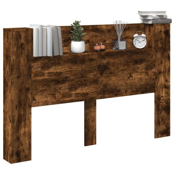 vidaXL Čelo postele so stroboskopom Dymová dub 160 x 16,5 x 103,5 cm – Obrázok 3