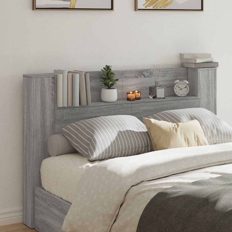 8006569_1.jpg vidaXL Čelo postele so stroboskopom Sivá Sonoma 160 x 16,5 x 103,5 cm – Obrázok 1