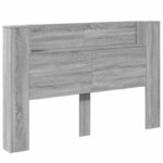 vidaXL Čelo postele so stroboskopom Sivá Sonoma 160 x 16,5 x 103,5 cm – Obrázok 2