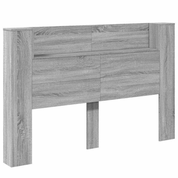 vidaXL Čelo postele so stroboskopom Sivá Sonoma 160 x 16,5 x 103,5 cm – Obrázok 2