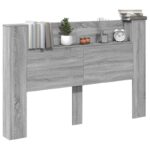 vidaXL Čelo postele so stroboskopom Sivá Sonoma 160 x 16,5 x 103,5 cm – Obrázok 3