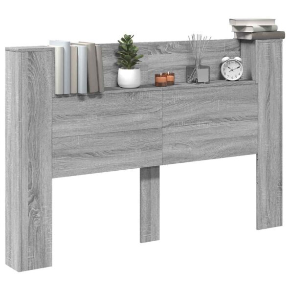 vidaXL Čelo postele so stroboskopom Sivá Sonoma 160 x 16,5 x 103,5 cm – Obrázok 3