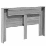 vidaXL Čelo postele so stroboskopom Sivá Sonoma 160 x 16,5 x 103,5 cm – Obrázok 7