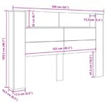 vidaXL Čelo postele so stroboskopom Čierny dub 160 x 16,5 x 103,5 cm – Obrázok 11