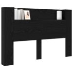 vidaXL Čelo postele so stroboskopom Čierny dub 160 x 16,5 x 103,5 cm – Obrázok 3