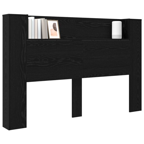 vidaXL Čelo postele so stroboskopom Čierny dub 160 x 16,5 x 103,5 cm – Obrázok 3