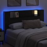 vidaXL Čelo postele so stroboskopom Čierny dub 160 x 16,5 x 103,5 cm – Obrázok 4