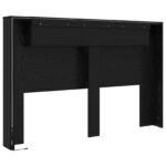 vidaXL Čelo postele so stroboskopom Čierny dub 160 x 16,5 x 103,5 cm – Obrázok 7
