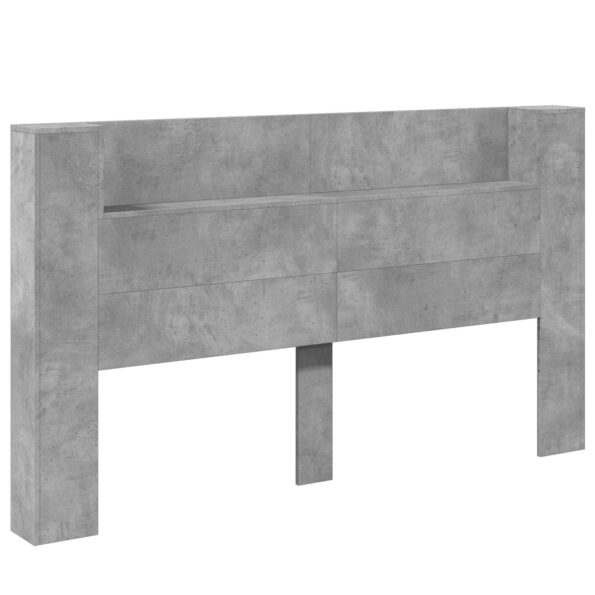 vidaXL Čelo postele so stroboskopom Betónová 180 x 16,5 x 103,5 cm – Obrázok 2