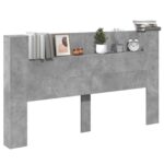 vidaXL Čelo postele so stroboskopom Betónová 180 x 16,5 x 103,5 cm – Obrázok 3