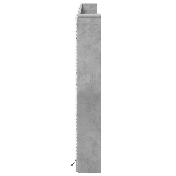 vidaXL Čelo postele so stroboskopom Betónová 180 x 16,5 x 103,5 cm – Obrázok 6