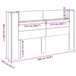 vidaXL Čelo postele so stroboskopom Údený Dub 180 x 16,5 x 103,5 cm – Obrázok 13