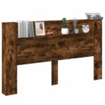 vidaXL Čelo postele so stroboskopom Údený Dub 180 x 16,5 x 103,5 cm – Obrázok 3