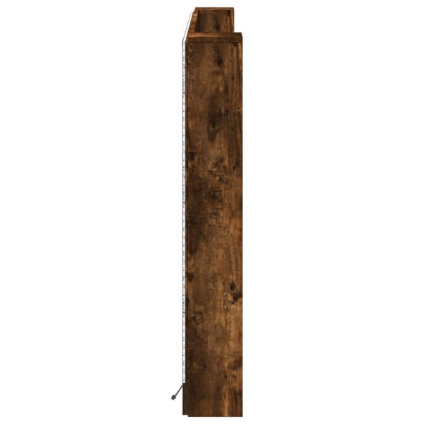 vidaXL Čelo postele so stroboskopom Údený Dub 180 x 16,5 x 103,5 cm – Obrázok 6